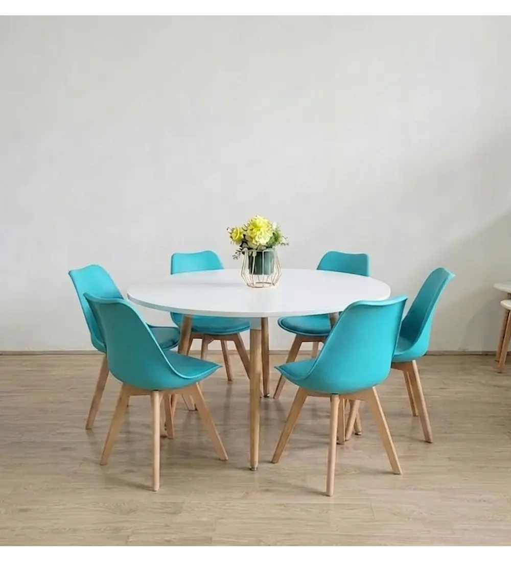 Comedor Aura 120cms + 6 Sillas Tulip