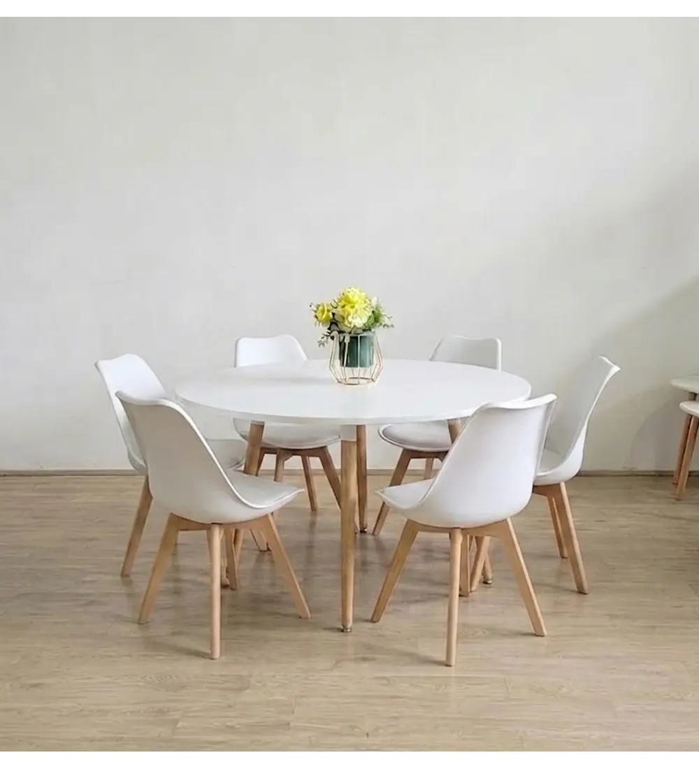 Comedor Aura 120cms + 6 Sillas Tulip