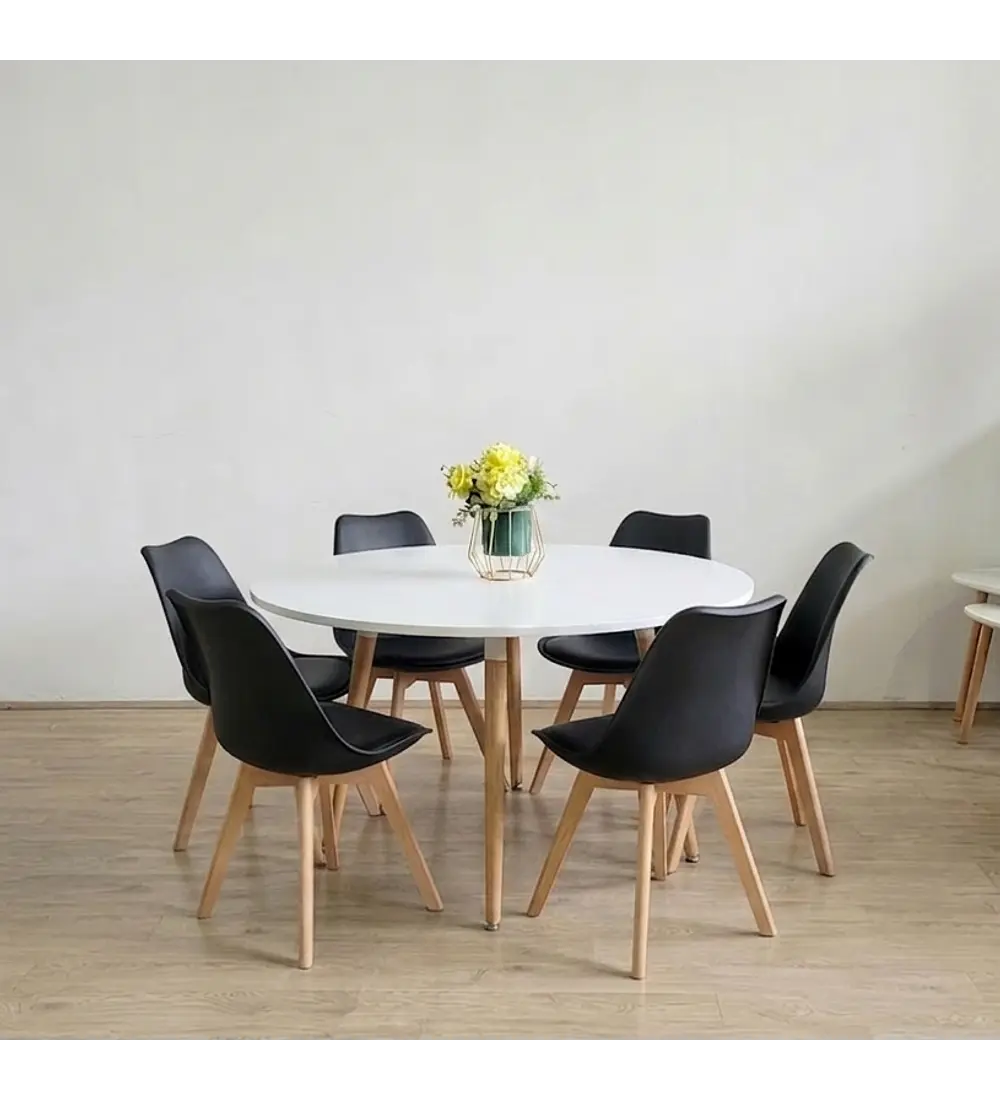 Comedor Aura 120cms + 6 Sillas Tulip