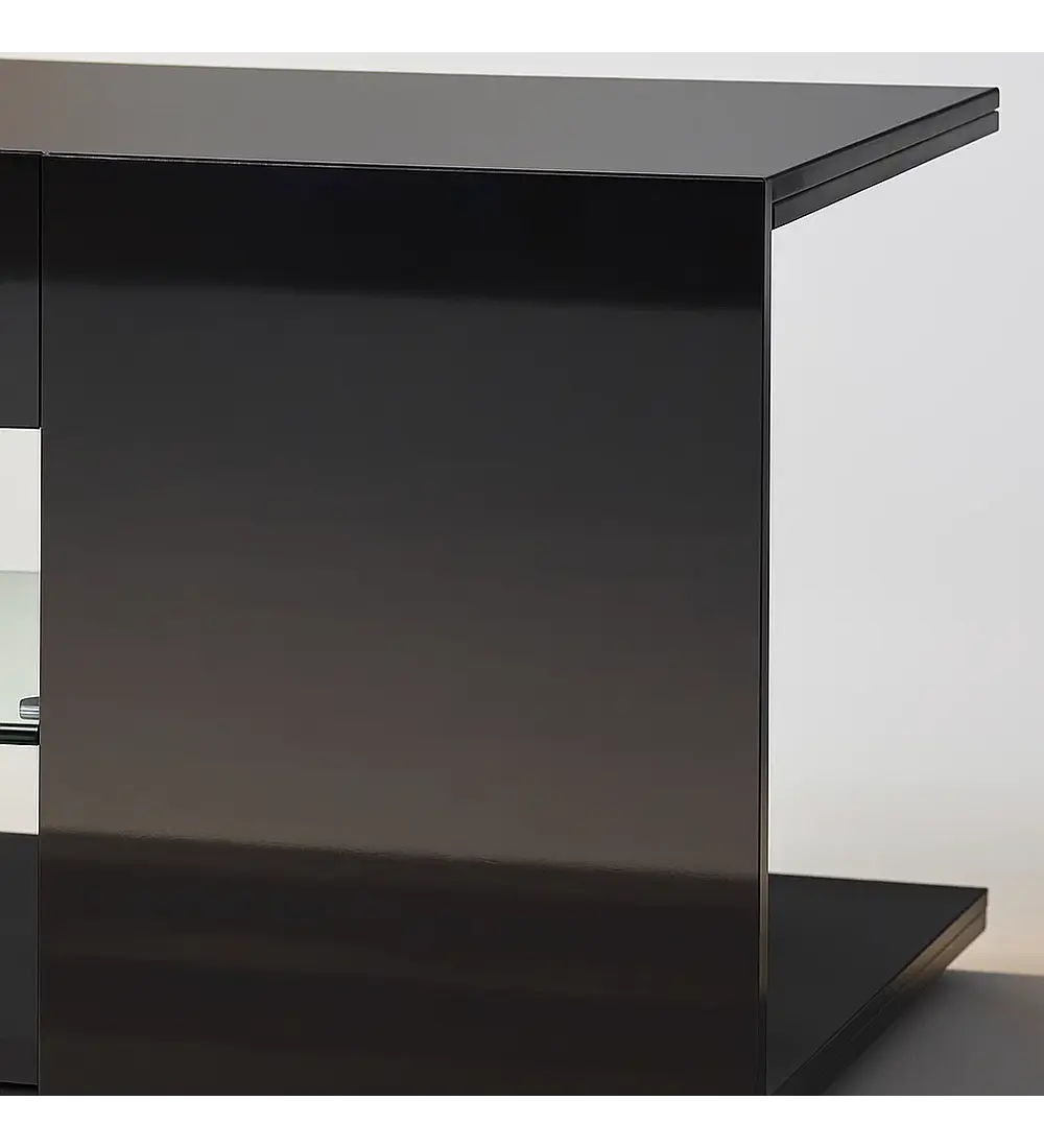 Rack de TV Moderno Negro con Luces LED