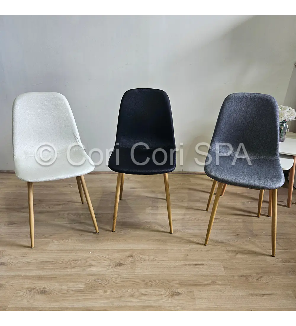 Comedor Melamina Cuadrada 80x80cms + 2 Sillas Scoop Lino