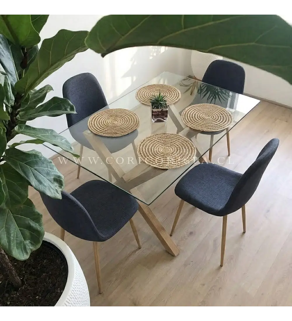 Comedor Medlock 140 x 90cm + 4 Sillas Scoop Lino