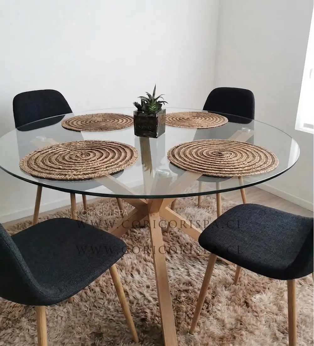 Comedor Warwick 120cms + 4 Sillas Scoop Lino