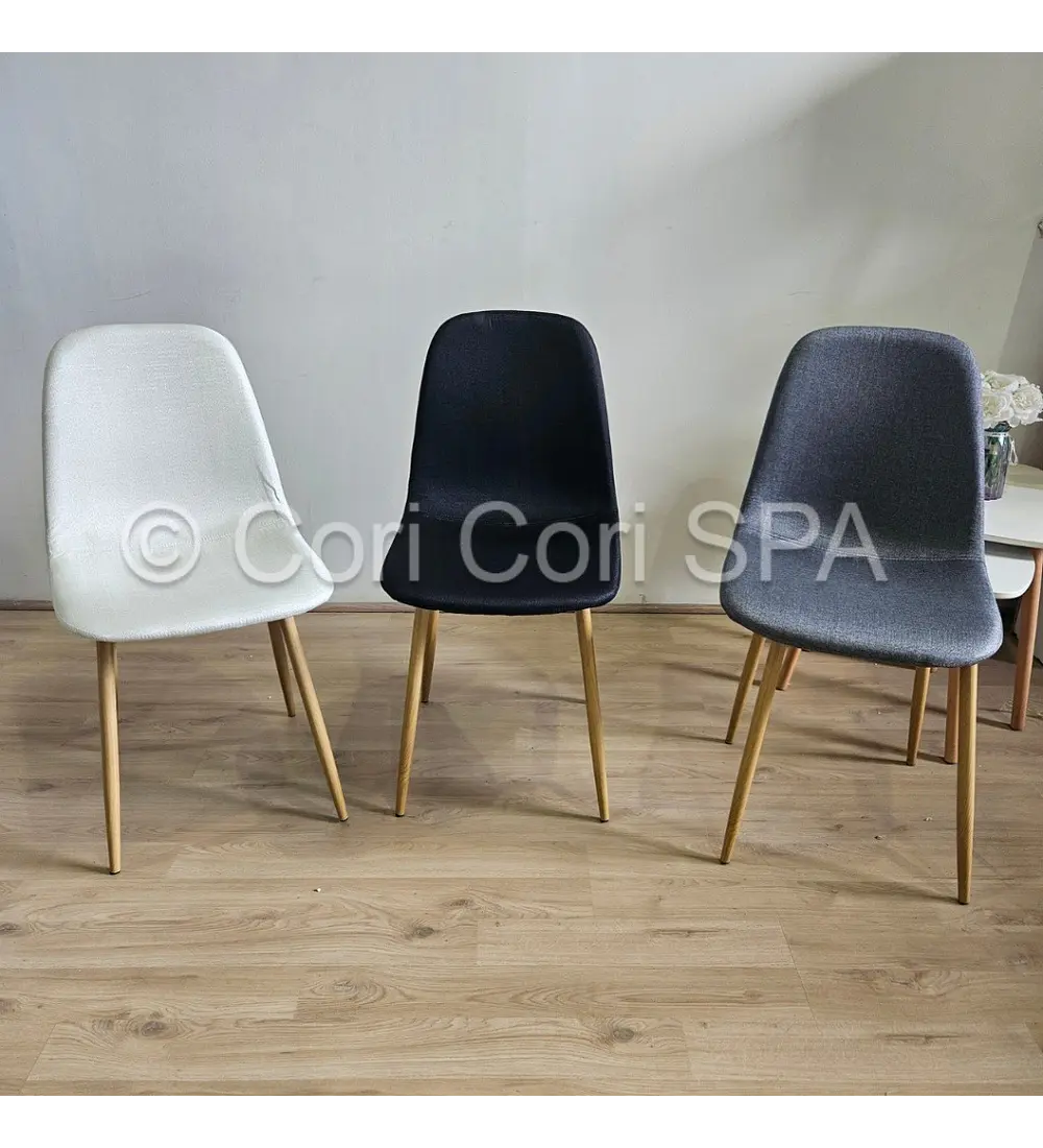 Comedor Melamina 80x80cms + 4 Sillas Scoop Lino