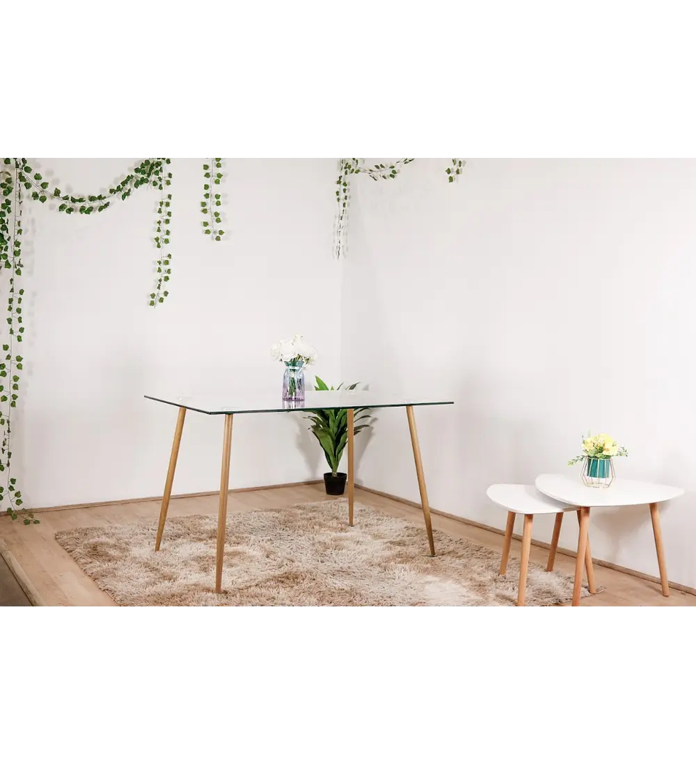 Comedor Rubi 120x80cms + 4 Sillas Scoop Lino