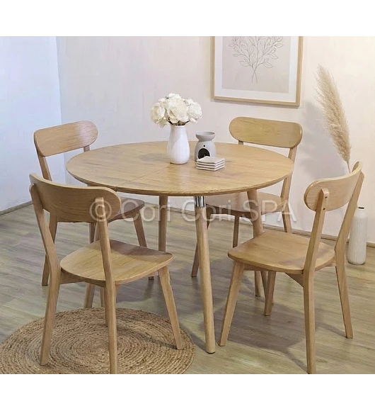Comedor Mesa Expandible (100 - 180cms) + 4 Sillas Fresno