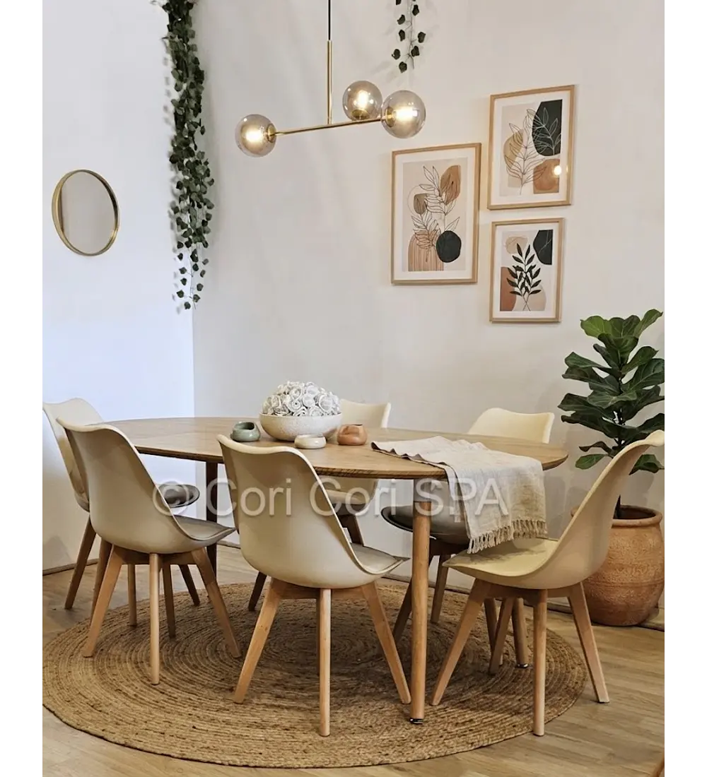Comedor Mesa Expandible (100 - 180cms) + Sillas Tulip