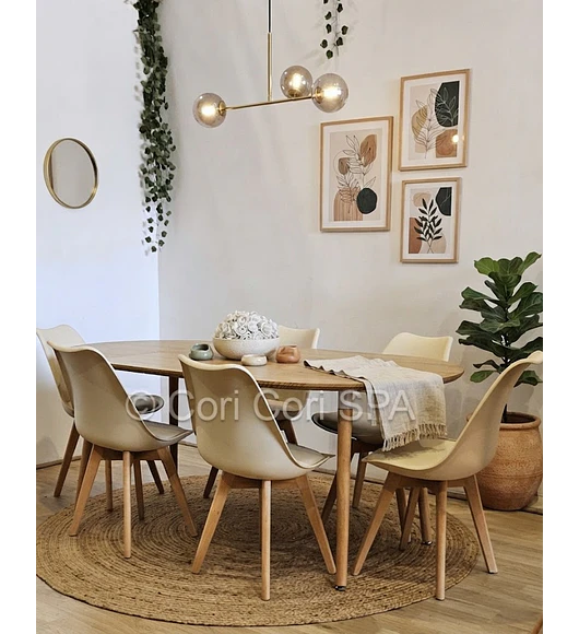 Comedor Mesa Expandible (100 - 180cms) + Sillas Tulip
