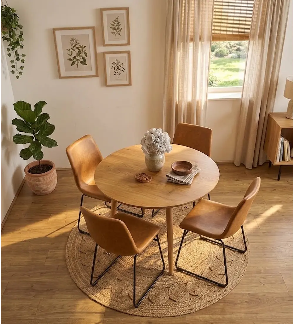 Comedor Mesa Expandible (100 - 180cms) + 4 Sillas Crazy horse