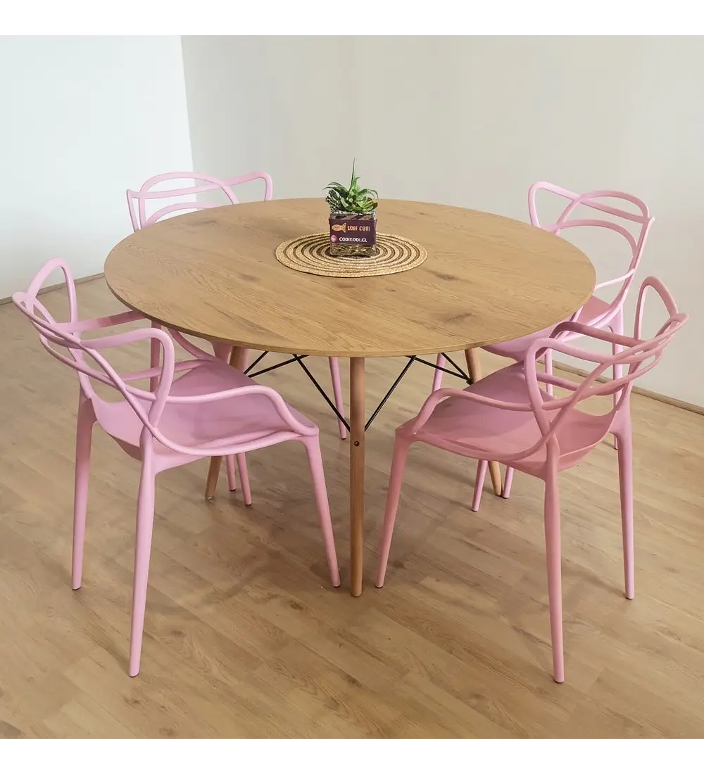 Comedor Mesa Wood 100cms + 4 Sillas Master 
