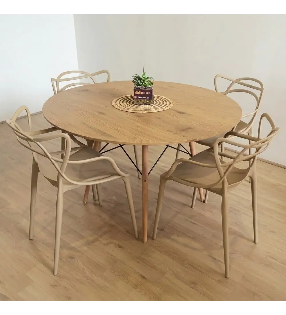 Comedor Mesa Wood 100cms + 4 Sillas Master 