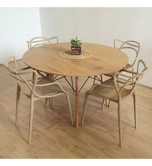 Comedor Mesa Wood 100cms + 4 Sillas Master 
