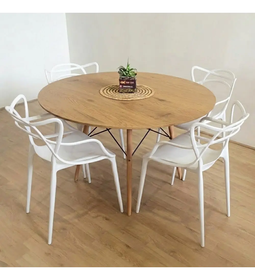 Comedor Mesa Wood 100cms + 4 Sillas Master 