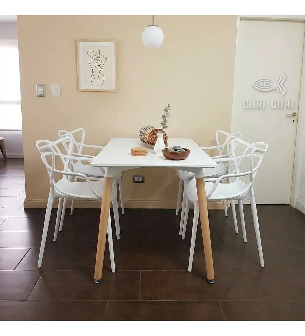Comedor Mesa Melamina 120 x 80cms + 4 Sillas Master