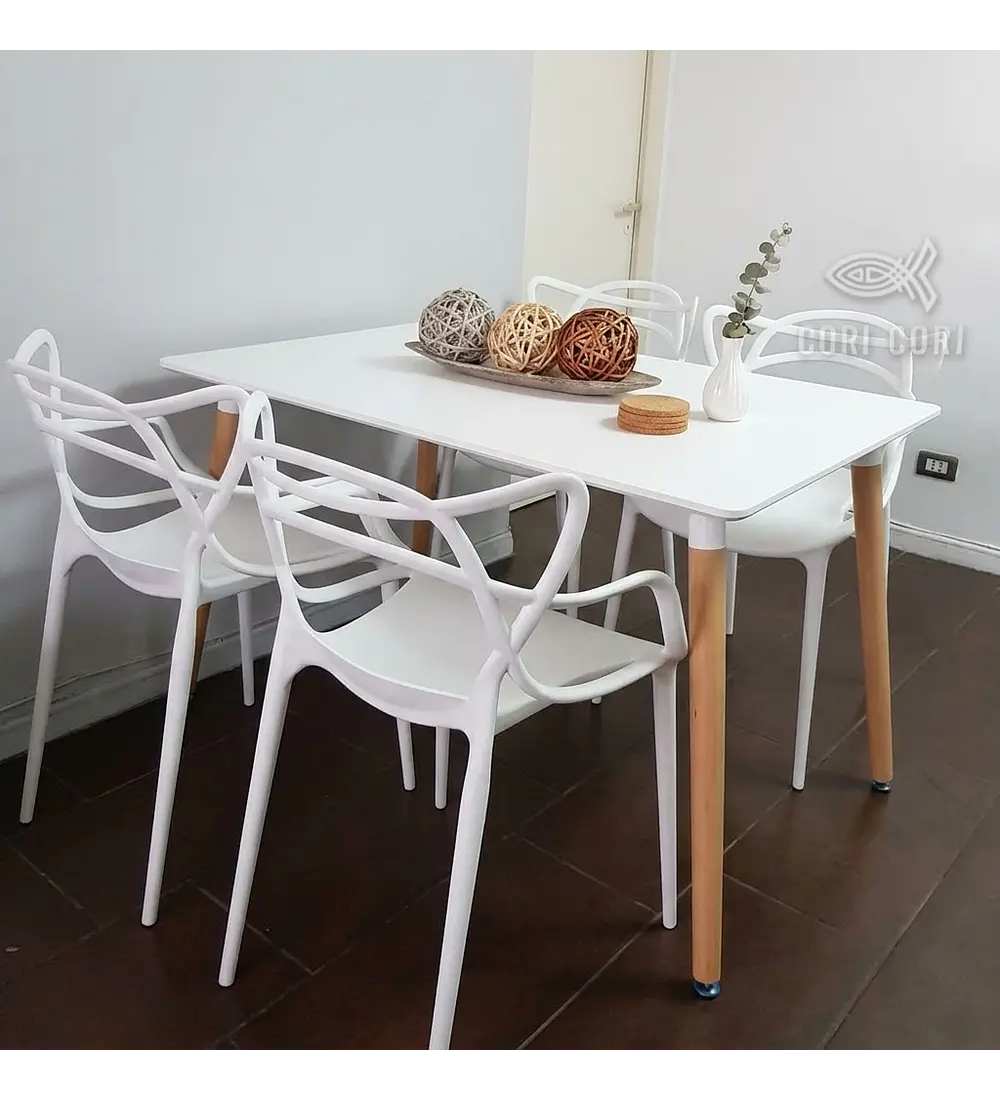 Comedor Mesa Melamina 120 x 80cms + 4 Sillas Master
