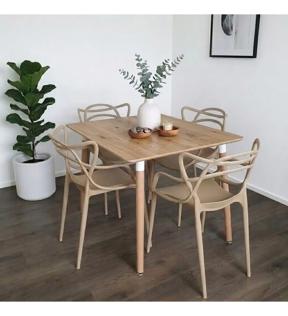 Comedor Mesa Melamina 120 x 80cms + 4 Sillas Master
