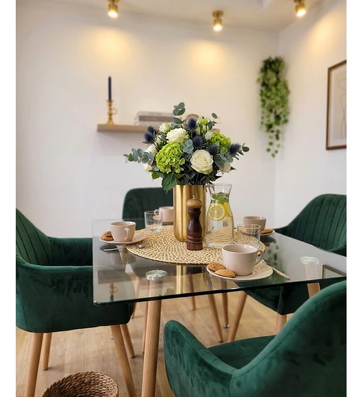 Comedor Rubi 120x80cms  + 4 Sitiales Diamante 2.0
