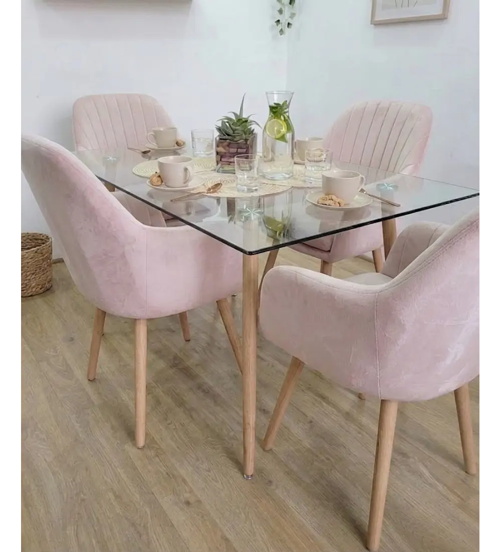 Comedor Rubi 120x80cms  + 4 Sitiales Diamante 2.0