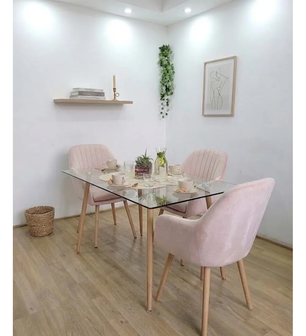 Comedor Rubi 120x80cms  + 4 Sitiales Diamante 2.0