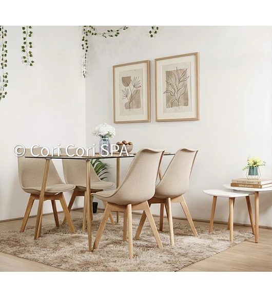 Comedor Rubi 120x80cms + 4 Sillas Tulip 