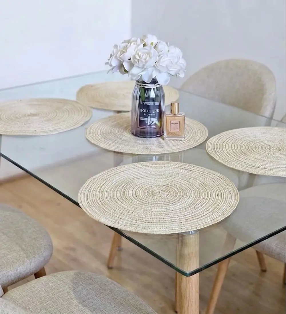 Comedor Rubi  120x80cms  + 4 Sillas Bread Lino