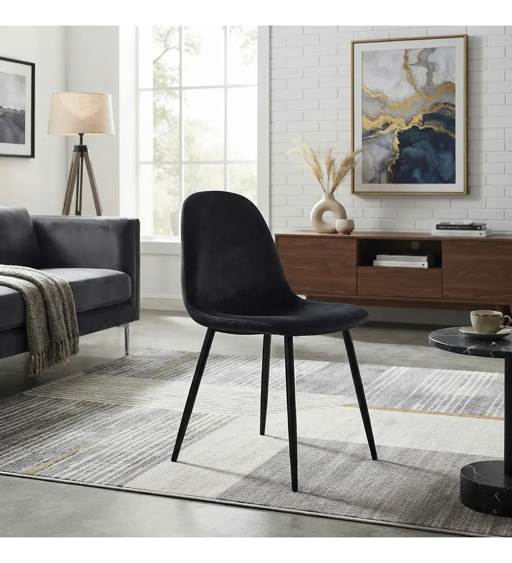 Silla Scoop Ecocuero Vintage Black 