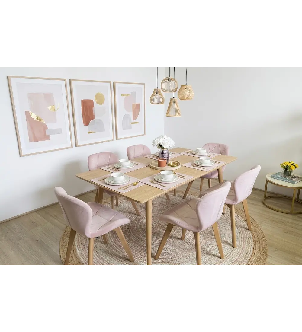 Comedor Zeus Expandible Rectangular + 8 Sillas Mariposas Velvet 