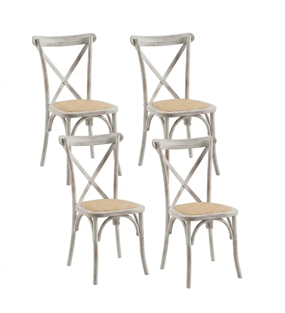Pack 4 Sillas Crossback de Madera