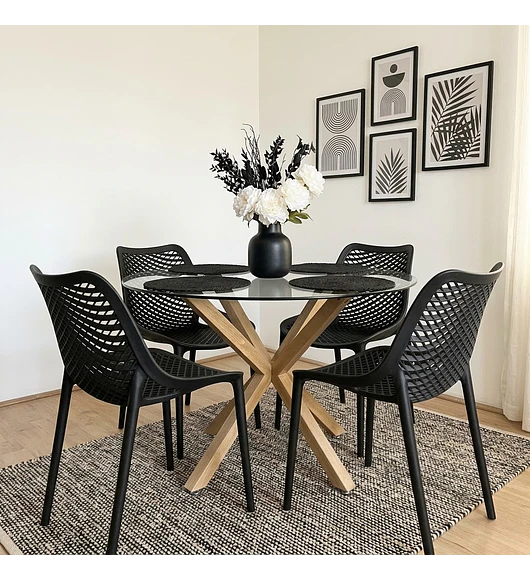 Comedor Warwick 100cms + 4 Sillas Air Berlin 