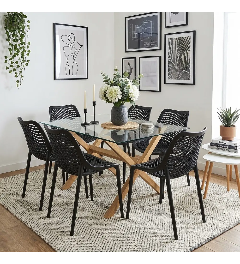 Comedor Medlock 140x90cm + 6 Sillas Air Berlin