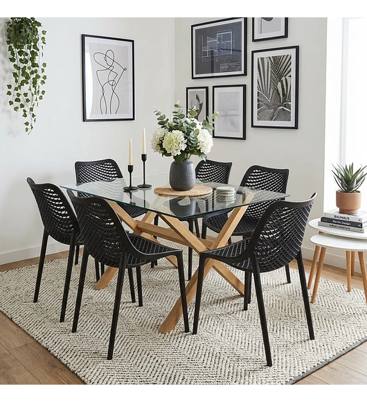 Comedor Medlock 140x90cm + 6 Sillas Air Berlin