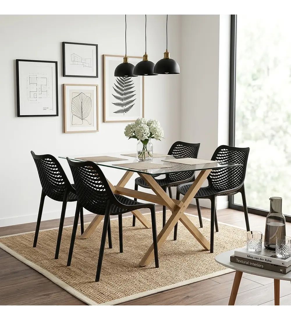Comedor Medlock 140X90cm + 4  Sillas Air Berlin