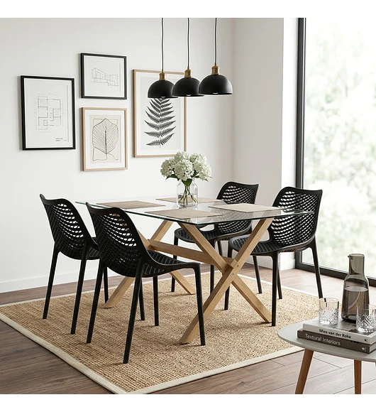 Comedor Medlock 140X90cm + 4  Sillas Air Berlin