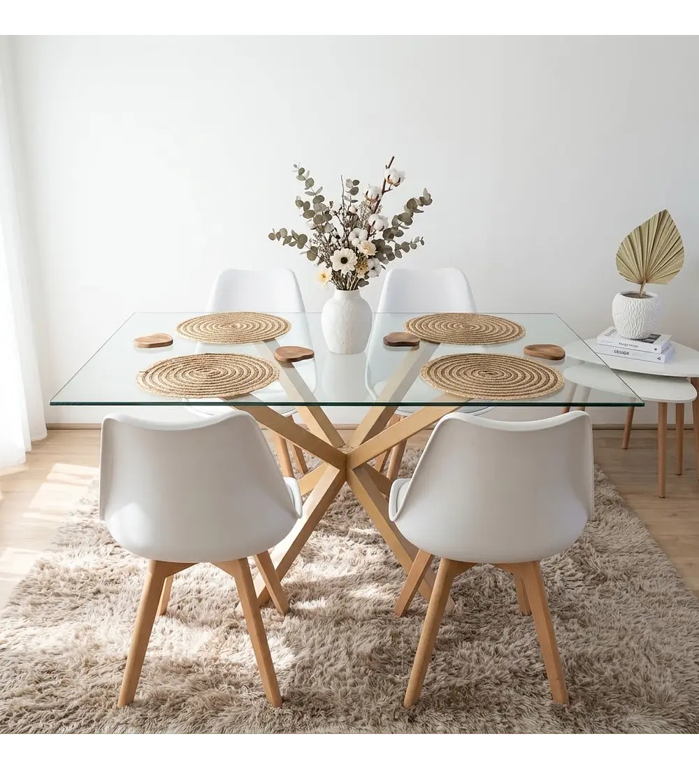 Comedor Madrid 140x90cms + 4 Sillas Tulip