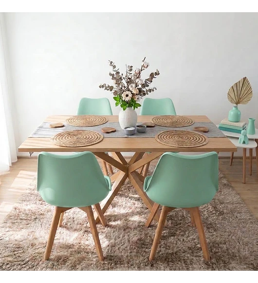 Comedor Madrid Wood + 4 Sillas Tulip