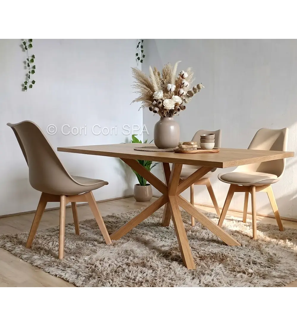 Comedor Madrid Natural  + 4 Sillas Tulip