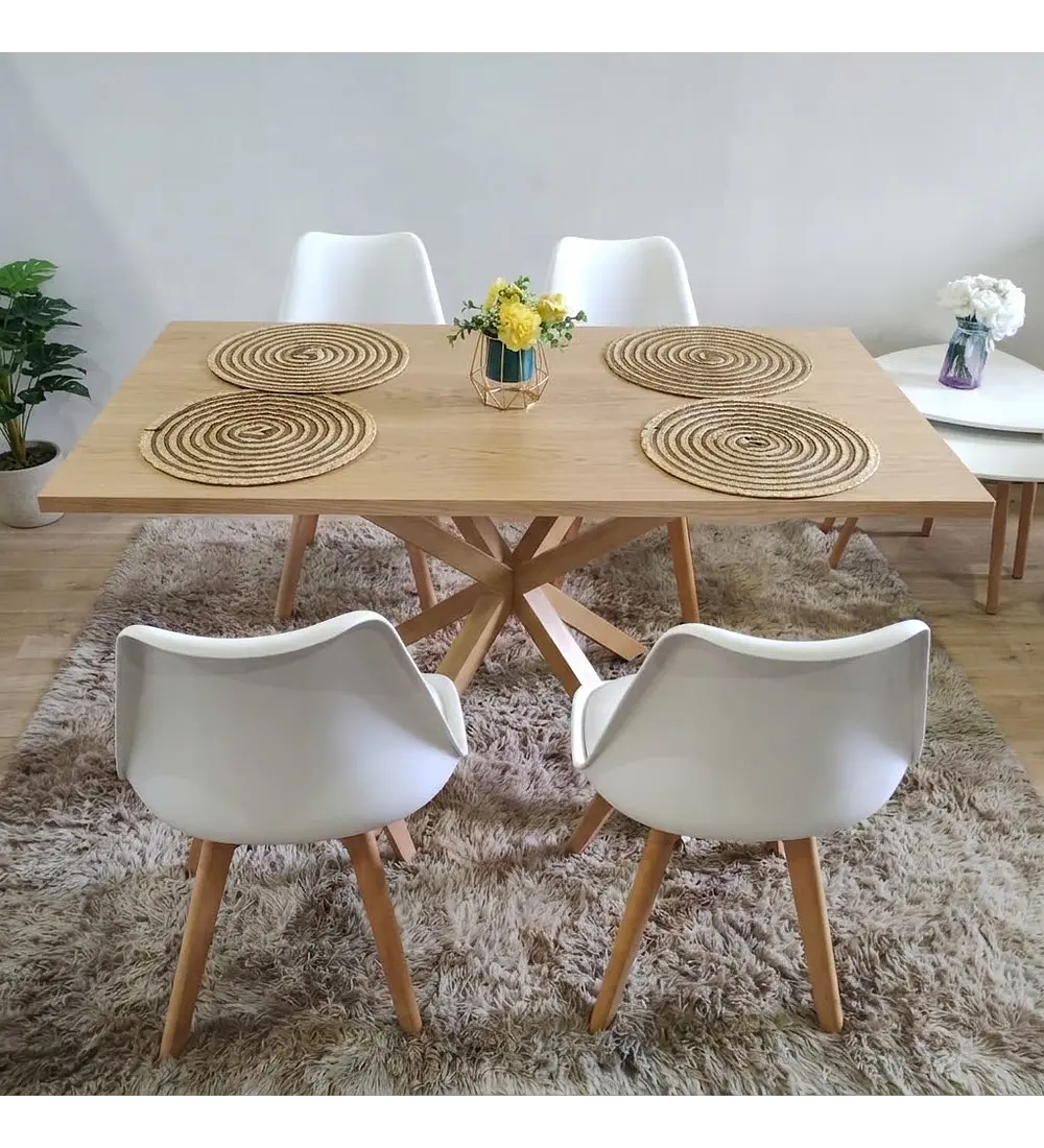Comedor Madrid Natural  + 4 Sillas Tulip