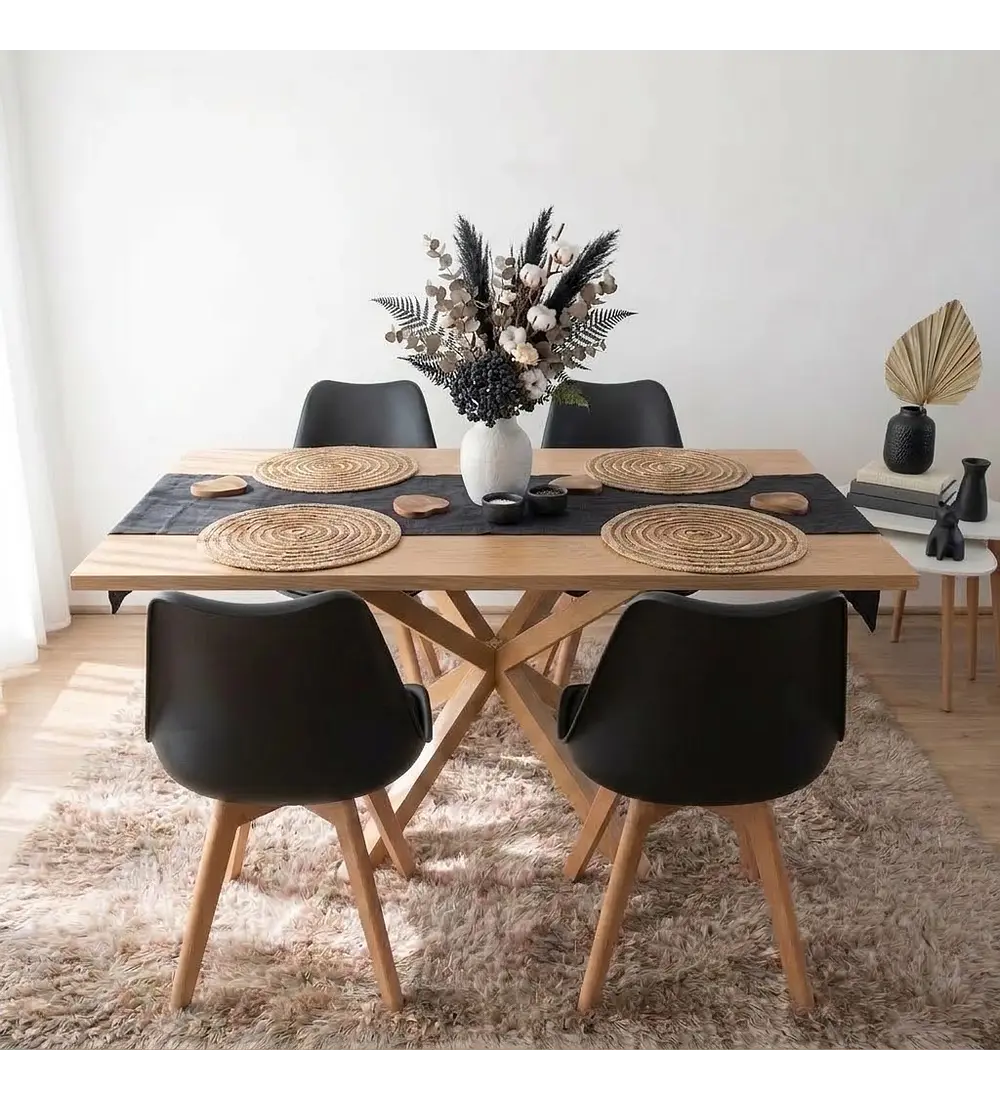 Comedor Madrid Natural  + 4 Sillas Tulip
