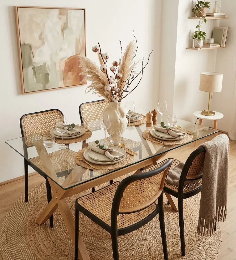 Comedor Medlock 140x90cm +  4 Sillas Delta