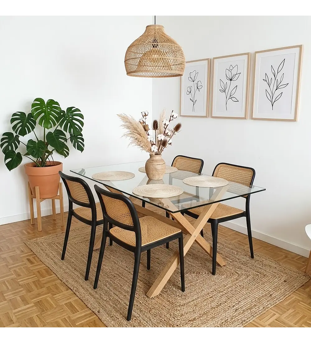 Comedor Medlock 140x90cm +  4 Sillas Delta