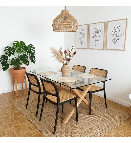 Comedor Medlock 140x90cm +  4 Sillas Delta
