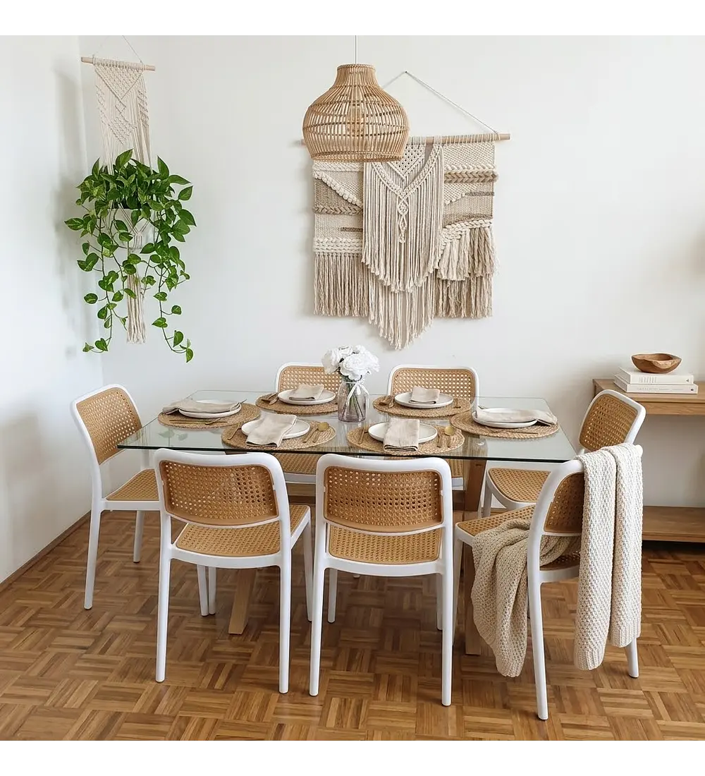 Comedor Medlock 140x90cm +  6 Sillas Delta
