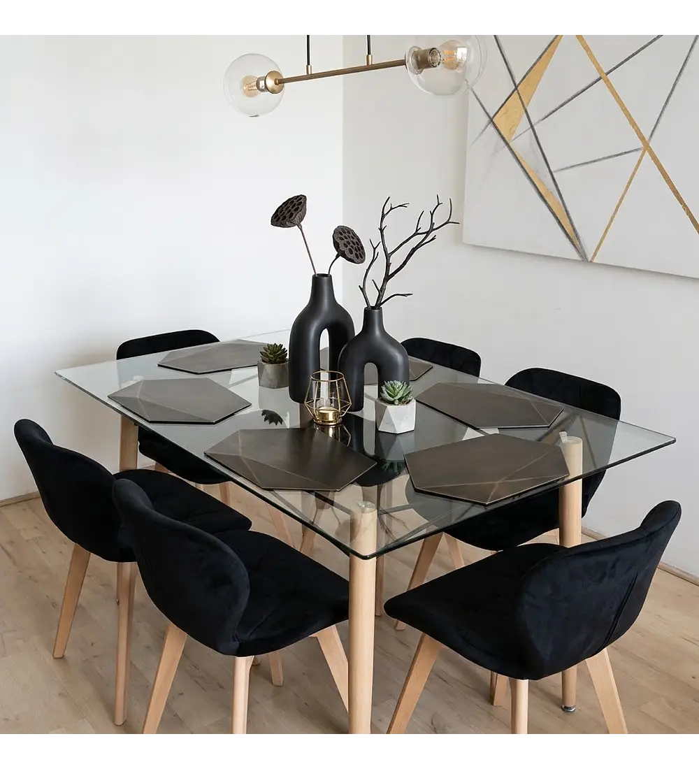  Mesa Crox 160 x 90cms  + 6  Sillas Mariposa Velvet 