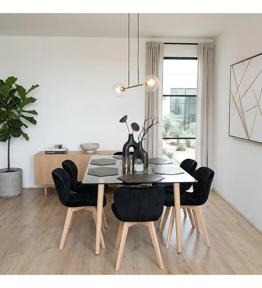 Mesa Crox 160 x 90cms  + 6  Sillas Mariposa Velvet 