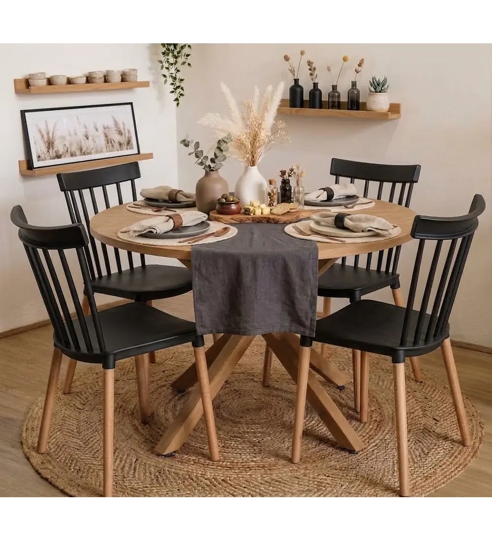 Comedor Warwick Wood  + 4 Sillas Windsor