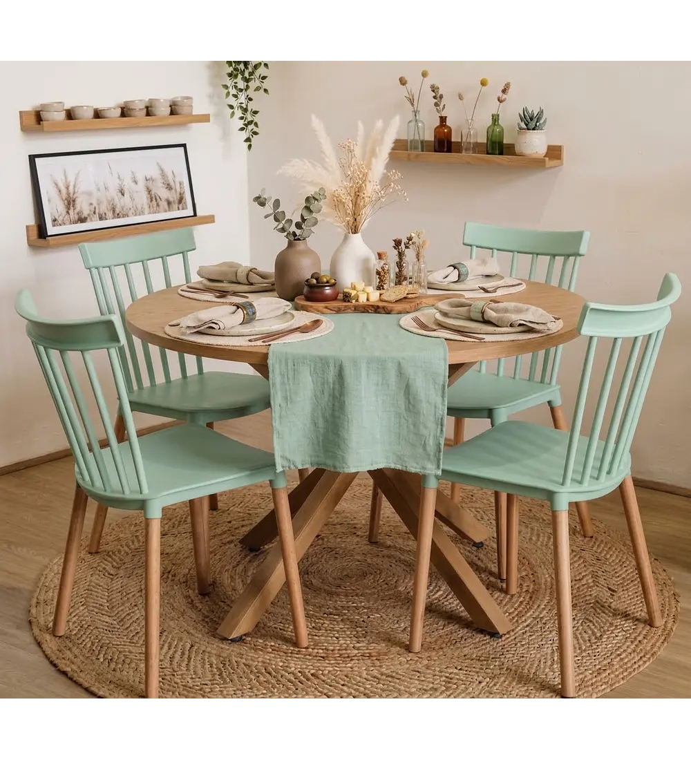 Comedor Warwick Wood  + 4 Sillas Windsor