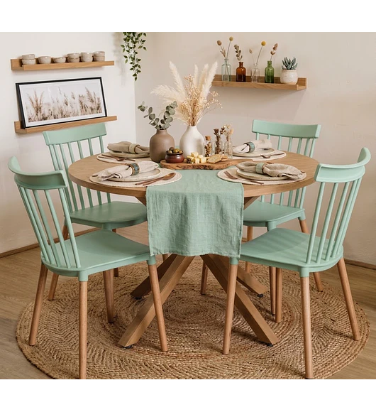 Comedor Warwick Wood  + 4 Sillas Windsor