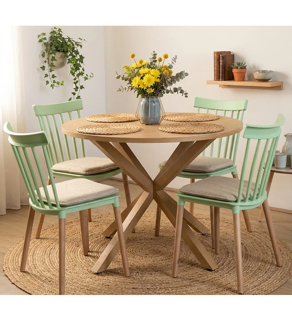 Comedor Warwick Wood  + 4 Sillas Windsor