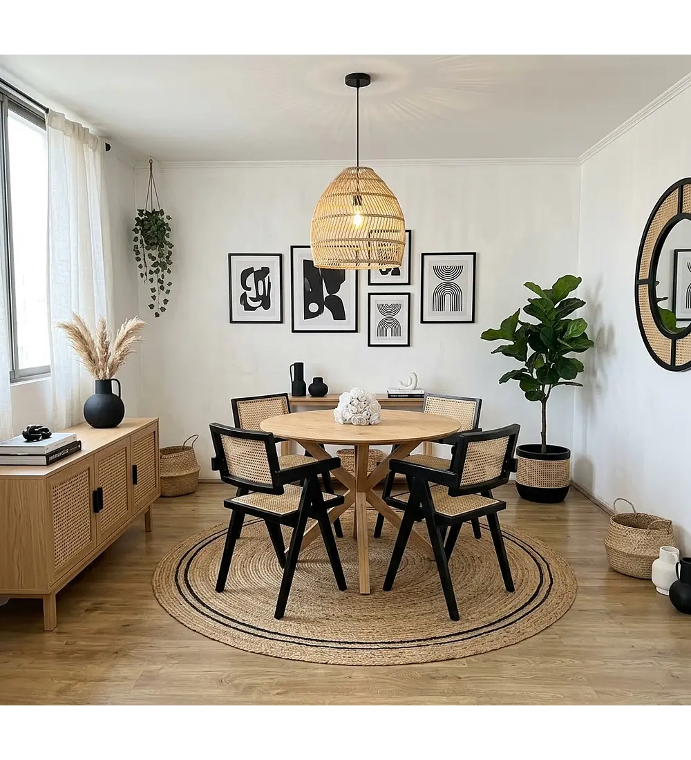 Comedor Mesa Warwick Wood + 4 Sillas Chandigarh Madera