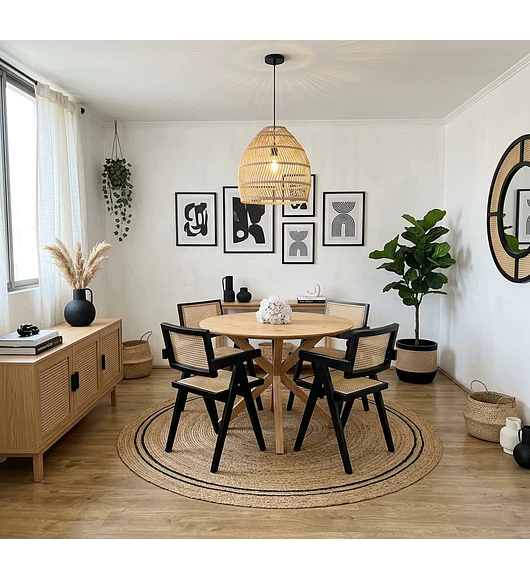 Comedor Mesa Warwick Wood + 4 Sillas Chandigarh Madera